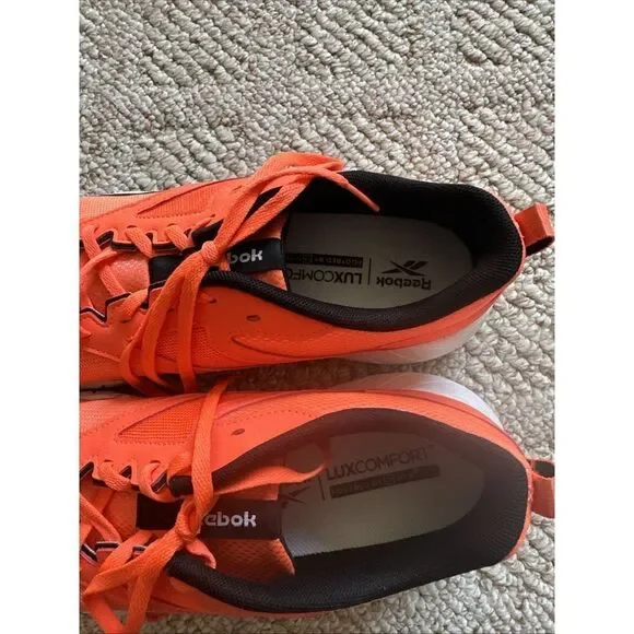 Reebok Mens Neon Ornage Lace Up Sneakers Shoes Sz 12 EUC - Picture 4 of 6